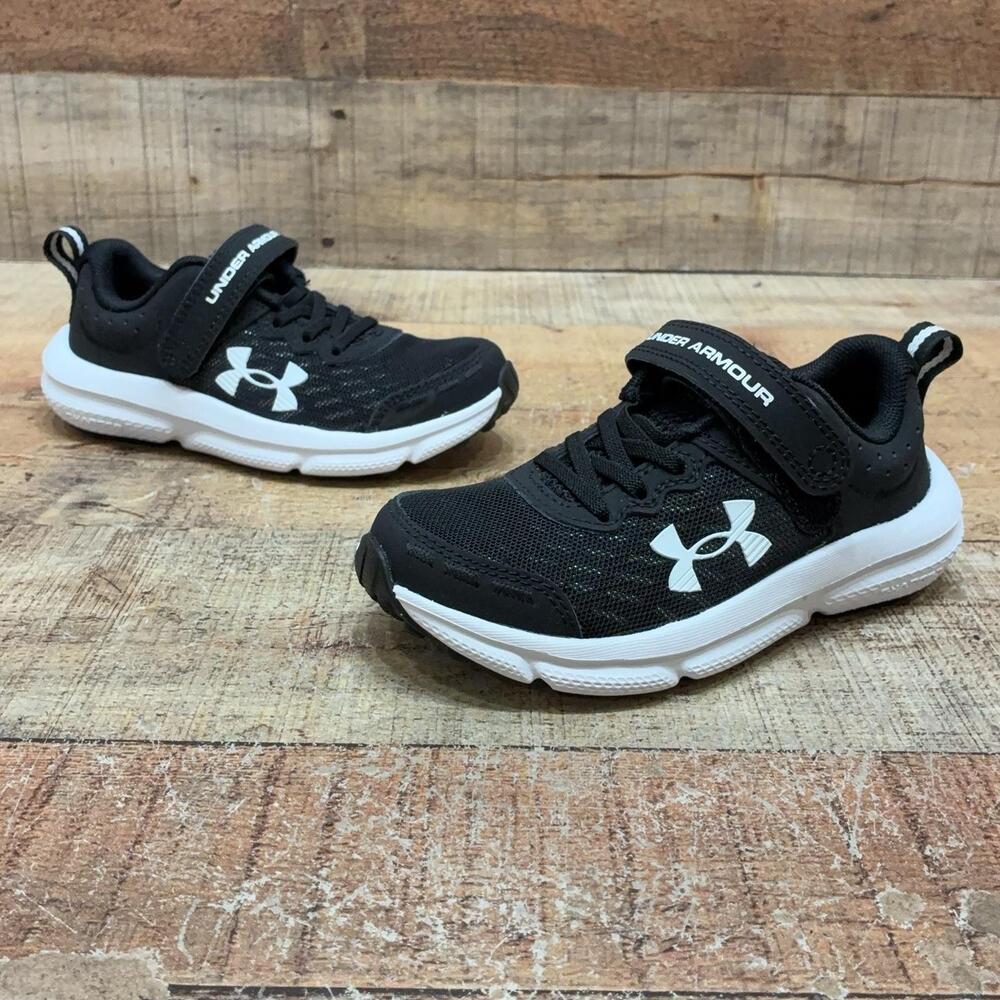 Under Armour Shoes Kids Size 11K 28 Black Mesh Running Sneaker 3026183-001